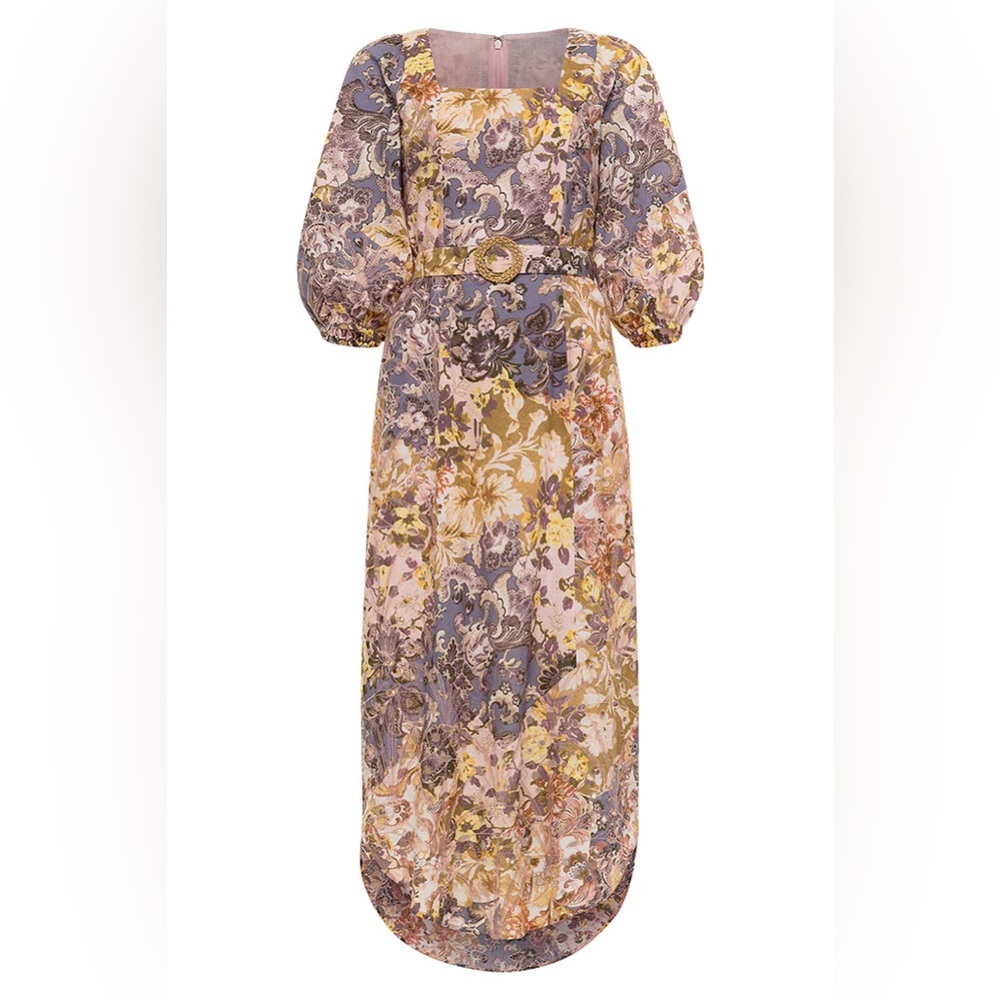 Anna Cate Jess Maxi Belted Eyelet Straight Body Maxi Dress in August Bloom